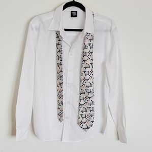 NWOT Men's Dress Shirt White Long Sleeve S…